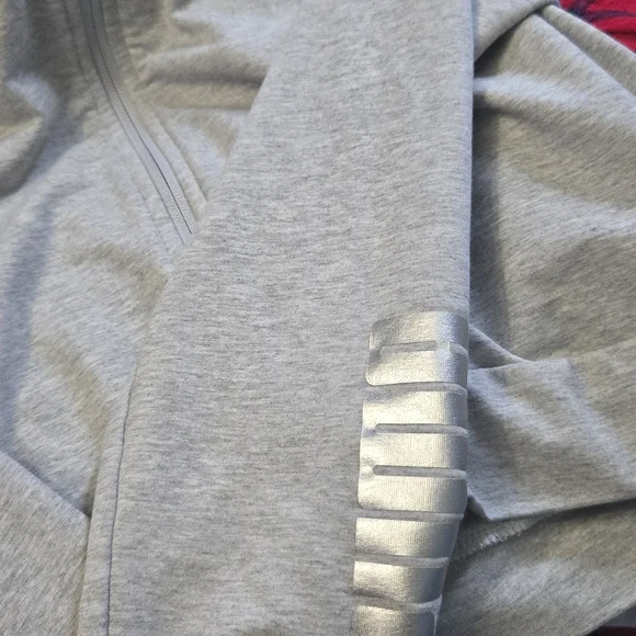 Puma Gray Heathered Zip-Up Hoodie Sweatshirt - Picture 4 of 4